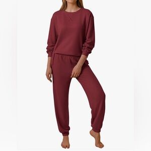 Women's Burgundy Loungewear Set
